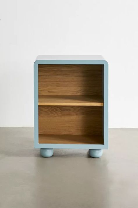 Betty Side Table | Urban Outfitters Bedroom Side Table Ideas, Urban Outfitters Decor, Blue Bedside Tables, Small Accent Tables, Painted Side Tables, Uo Home, Metal Lockers, Side Tables Bedroom, Blue Furniture