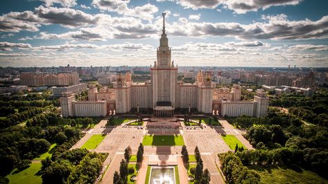 Moscow State University  7 reasons to study abroad in Russia #moscow #russia Study Abroad, State University, Statue Of Liberty, Moscow, Paris Skyline, Russia, University, Architecture, Travel