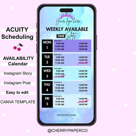 Streamline your appointment management with a user-friendly #acuityschedulingsite. Say goodbye to scheduling headaches once and for all! 🗓️💻 #onlinebookingsite Ready to simplify your appointments? Explore our #acuityschedulingtemplate designs for a seamless experience! 🦋 Saves Time 😎 Boosts Sales 🩷 Looks Cute! Book now flyer template design very easy to edit in Canva!🩷 https://7cf5d5-65.myshopify.com/products/acuity-scheduling-template-4 #Calendar #Hairstylist #beautysalon #acuityscheduli... Scheduling Template, Time Schedule, Wellness Industry, Instagram Story Template, Story Template, Business Names, Say Goodbye, Headache, Flyer Template