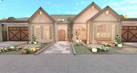 Bloxburg Front Garden Ideas, House Layouts 3 Bedroom, House Layouts 3 Story, Front Yard Bloxburg, Bloxburg House Ideas Front Yard, 10k Bloxburg House, Bloxburg Front Yard, Bedrooms Bloxburg, Bloxburg Front Yard Ideas