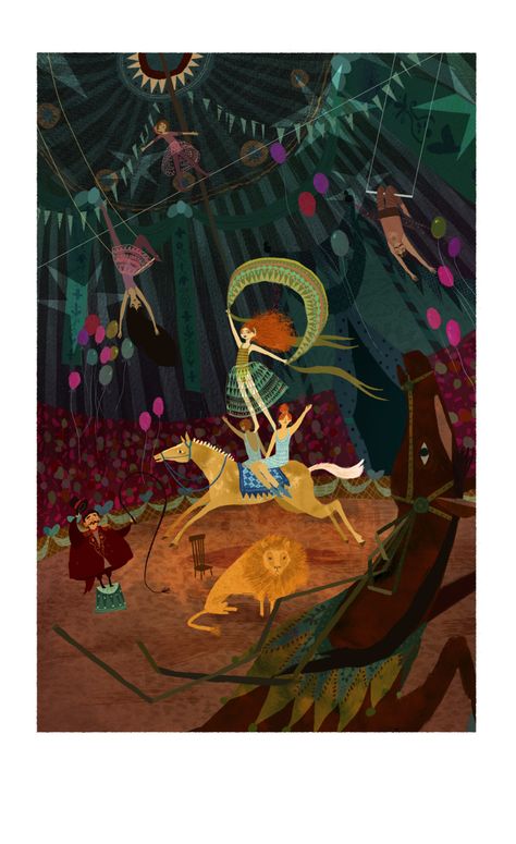 Circus Tent Drawing, Julia Sarda, Character Stories, Circus Background, Circus Crafts, Print Motifs, Illustration Children, Horse Posters, Circus Art