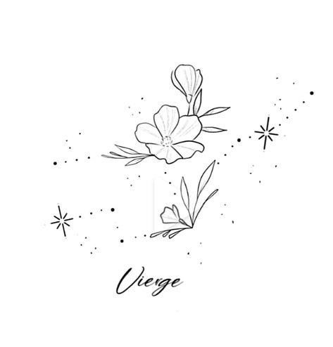 Virgo Flower Tattoo, Virgo Flower, Best Tattoo Fonts, Virgo Queen, Tattoo Baby, Virgo Constellation Tattoo, Text Tattoo, Birth Flower Tattoos, Just Ink