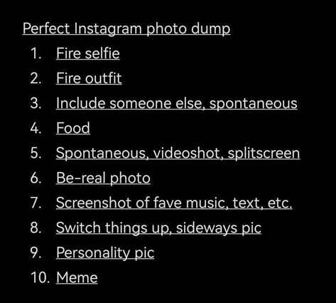 How To Post Photo Dump, Instagram Dump Order, Dump Quotes Funny, How To Post Photo Dump On Instagram, Instagram Dump Ideas Aesthetic, Insta Locations Ideas Caption, Dump Pictures Ideas, Aesthetic Photo Dump Instagram Feed, Dump Acc Names Instagram Ideas