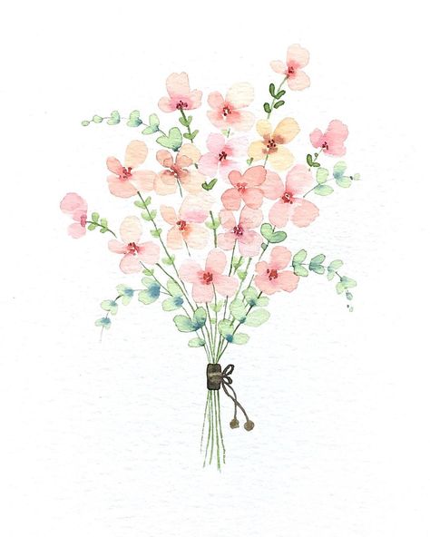 Watercolor Greeting Cards🇺🇸 on Instagram: “Simple flowers bouquet.  #colorsbysue#easypainting #paintingideas #simpleillustration #botanicalillustration #loosewatercolor…” Simple Flowers Bouquet, Watercolor Birthday Cards, Flower Wallpapers, Room Prints, Watercolor Birthday, Cat Air, Summer Painting, Loose Watercolor, Watercolor Paintings Easy