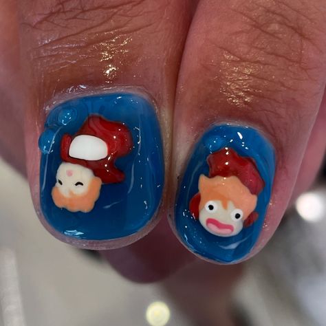 Aren’t these adorable?! - - #ponyo #studioghibli #cutenails #nailart #naildesign Ponyo Nails, Boyfriend Nails, Photo Insta, Nails Designs, Studio Ghibli, Cute Nails, Amber, Nail Designs, Nail Art