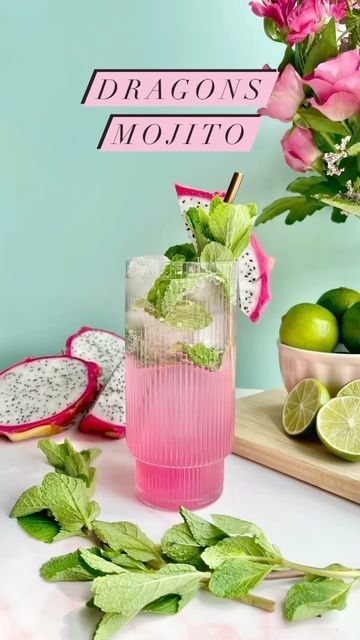 Harriet Pasco | Colourful Cocktail Recipes on Instagram: "Get ready to take flight with the Dragons Mojito! Made with a delicious blend of coconut rum and sweet dragon fruit syrup it is the perfect mix of tropical and tangy. Sip and enjoy to add a little extra sparkle to your day. Cheers! 🍹🐲✨ 🩷 Dragons Mojito 🩷 Recipe: 1.5oz / 45ml Coconut Rum @maliburumuk 0.5oz / 25ml Dragon Fruit Syrup Lemon / Lime Soda Mint Add mint to a glass along with the coconut rum and dragon fruit syrup. Fill with ice and top with lemon / lime soda. Garnish with a slice of dragon fruit and fresh mint. Enjoy! 🩷💚" Dragon Fruit Syrup, Cod Cakes, Sushi Grade Tuna, Fruit Syrup, Making Fried Chicken, Seared Tuna, Jungle Juice, Colorful Cocktails, Mojito Recipe