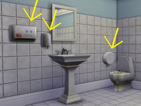 The Sims Resource: Public bathroom Decor by 333EvE333 � Sims 4 Downloads Sims 4 Old Computer Cc, Sims 4 Maxis Match Bathroom, Maxis Match Bathroom, Sims 4 Maxis Match, Set Room, The Sims 4 Lots, Public Bathroom, School Bathroom, Cc Furniture