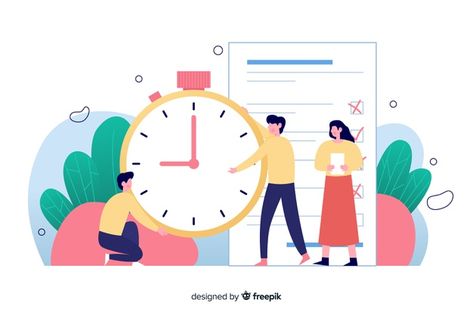 Illustration for landing page with time management concept | Premium Vector #Freepik #vector #business #technology #template #clock Poor Time Management, Project Management Dashboard, Human Resource Management System, Time Illustration, Importance Of Time Management, Payroll Software, Good Time Management, Waste Of Time, Time Blocking