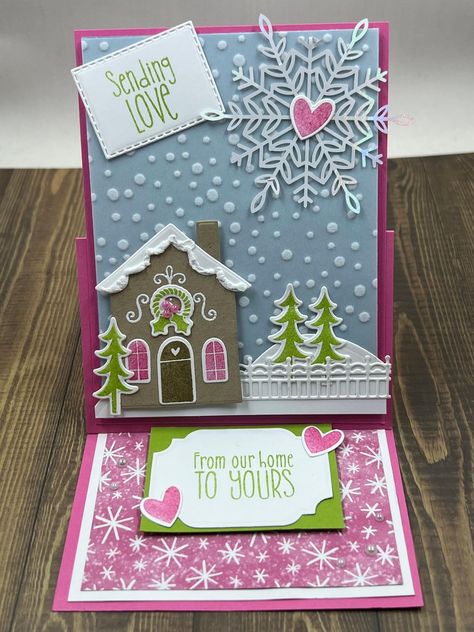 Gingerbread Cards, Up Craft, Stampin Up Project, Christmas Gingerbread House, Stampin Up Christmas Cards, Easel Cards, Stampin Up Christmas, 3d Cards, Diy Christmas Cards