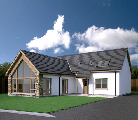 Spey - Scotframe Timber Frame Homes Half Story House, Irish House Plans, Bungalow Conversion, House Designs Ireland, Dormer Bungalow, Bungalow Extensions, Modern Bungalow Exterior, House Extension Plans, Self Build Houses