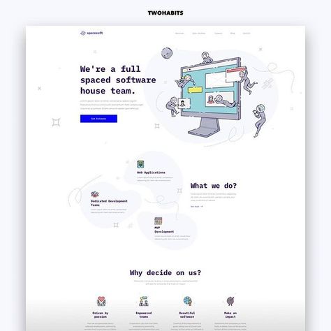 SpaceSoft by @durysmichal for @osom_studio  This is a shot for a software house team. The client wanted the design to be kept in a cosmic style but at the same time it was very modern / Daily inspiration follow us and get inspired. #dailydesign #website #webdesign #webdesigner #webdeveloper #webdevelopment #graphicdesign #designs #redesign #websitedesign #ui #uiux #uidesign #uxdesign #userinterface #userexperience #interface #conceptdesign #landingpage #uiinspiration #creativedesign #designinspi Software House Website Design, Ux Design Portfolio, Software House, Homepage Design, Wordpress Website Design, App Design Inspiration, Ui Inspiration, Wordpress Website, Ux Design