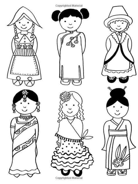 Multicultural Crafts, Around The World Theme, Montessori Geography, Costumes Around The World, World Thinking Day, Kids Coloring Pages, Kids Around The World, Holidays Around The World, World Geography