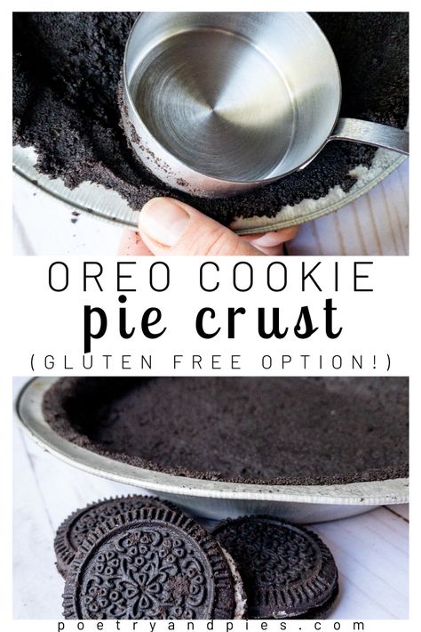 Gluten Free Oreo Pie Crust, Gluten Free Chocolate Pie Crust, Gluten Free Oreo Pie, Oreo Cookie Pie Crust, Pie Crust Gluten Free, Chocolate Cookie Pie, Gluten Free Chocolate Pie, Oreo Crust Recipe, Cookie Pie Crust