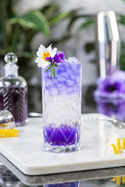 Purple Mock Tails, Purple Appetizers, Purple Rain Drink, Purple Rain Cocktail, Drink Essentials, Crown Drink, Rain Cocktail, Fishbowl Drink, Vodka Blue