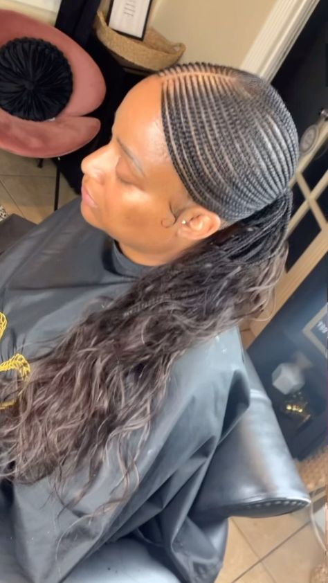 When your client come for a middle part but trust you to do what will work best for her😍 #preciiousbraiids #braids #ponytail #braided… | Instagram Cornrow Low Ponytail, Middle Part Cornrows Braids, Middle Part Cornrows, Middle Part Braids, Ponytail Braided, Small Cornrows, Cornrow Ponytail, Braids Ponytail, Styles Hairstyles