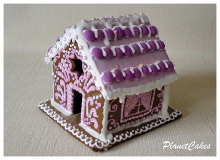 Pink Gingerbread House, Pink Gingerbread, Gingerbread House, House Ideas, Gingerbread, Cake, Purple, Pink