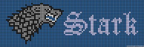 Stark pattern Stitch Games, Pattern Game, Gra O Tron, Hama Beads Patterns, Disney Cross Stitch, Cross Stitch Bookmarks, Beaded Cross Stitch, Cross Stitch Funny, Perler Beads Designs