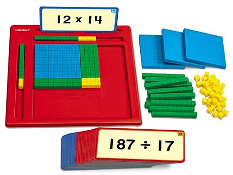 Place Value Blocks, Division Problems, Division Activities, Area Model, Division Games, Go Kit, Lakeshore Learning, Algebraic Thinking, Montessori Math