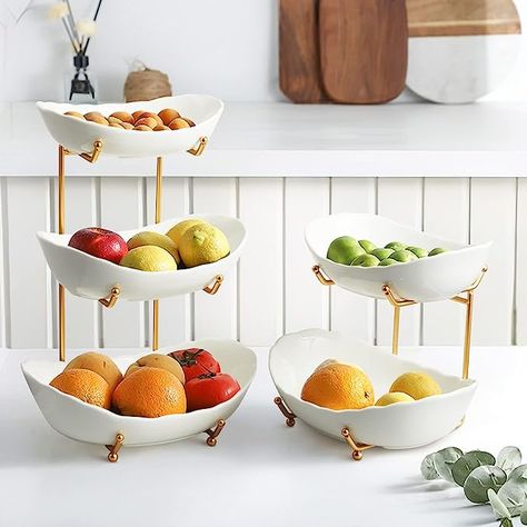 Nuts Cake, Basket For Fruit, Ceramic Serving Bowls, Fruit Bowl Display, Tiered Fruit Basket, Ceramic Fruit Bowl, Fruit And Vegetable Storage, Fruit Holder, Vegetable Storage