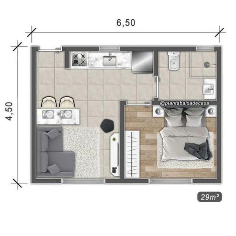 One Bedroom Apartment Layout, Apartment Blueprints, Small Apartment Plans, Studio Apartment Floor Plans, Small House Blueprints, Studio Floor Plans, Mini Apartments, Small House Floor Plans, House Floor Design