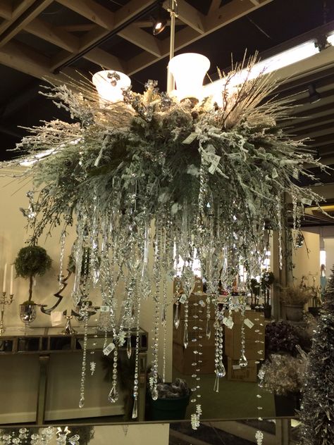 Chandelier Christmas Decoration, Winter Chandelier Decor, Christmas Chandelier Ideas Decoration, Decorate A Chandelier For Christmas, Decorate Chandelier For Christmas, Decorating A Chandelier For Christmas, Christmas Chandelier Decorations, Christmas Chandelier Ideas, Christmas Decorated Chandeliers