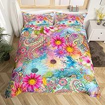 Colorful Bed Sheets, Eclectic Bedrooms, Tie Dye Duvet Cover, Tie Dye Bedding, Flower Duvet Cover, Colorful Bedroom, Colorful Comforter, Unique Bedding Sets, Flower Duvet