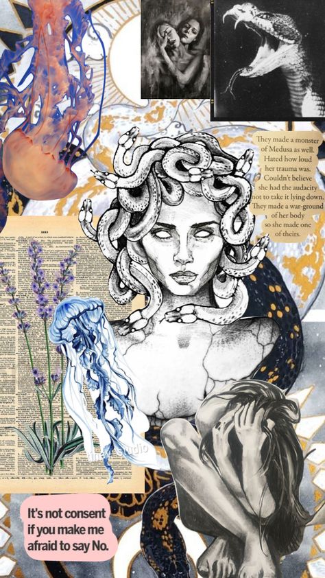 #womensrights #sa #medusa Medusa Collage, Medusa Lockscreen, Medusa Wallpaper, Survivor Quotes, Goddess Of The Sea, Medusa Art, Neck Tattoos Women, Goth Wallpaper, Phone Screen Wallpaper