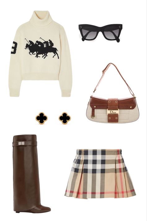 Outfit inspo
Fitspo
Burberry
Givenchy boots
Van cleef
Ralph lauren
Old money
Rich girl 
Vintage 
Dior Burberry Skirt Outfit, Givenchy Outfit, Herbst Bucket List, Burberry Skirt, Uni Outfits, Casual Preppy Outfits, New Years Eve Outfits, Fancy Outfits