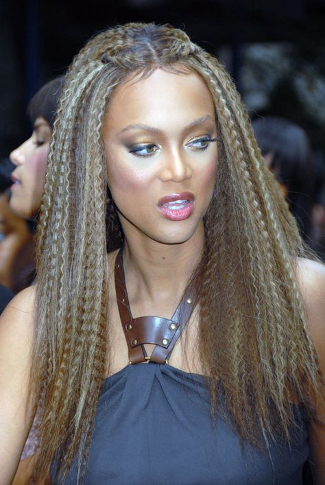 tyra crimped hair-pin it by #carden Easy 80s Hairstyles, 80s Hairstyles For Long Hair, Full Bangs Hairstyle, Crimp Hairstyles, Crimp Hair, Crimped Hairstyles, Vampire Hair, 80s Hairstyles, Baddie Hair