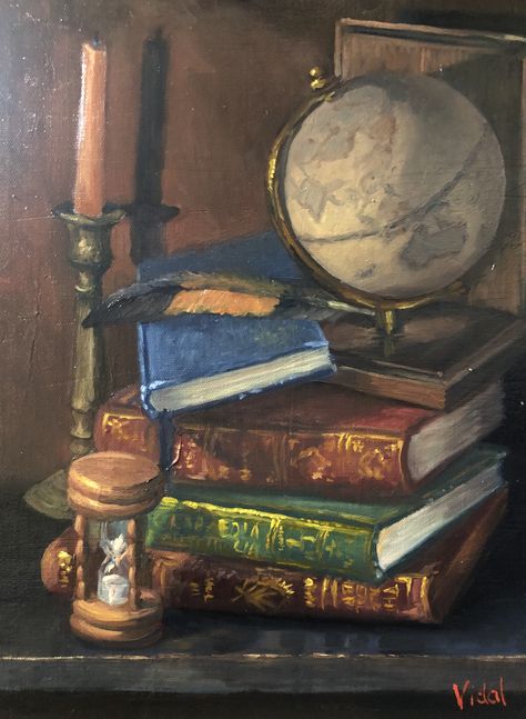 Still Life Artwork, Globe Painting, Playlist Pictures, Dead Nature, Rainy Day Drawing, Painted Globe, Still Life Pictures, Classical Realism, Painting References