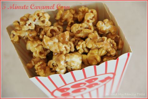 5 Minute Popcorn...without corn syrup Caramel Corn Recipe, Caramel Corn Recipes, Popcorn Recipes Caramel, Movie Popcorn, Corn Recipe, Popcorn Recipes, Caramel Corn, Caramel Popcorn, Caramel Recipes