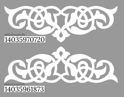 Plate Decals Bloxburg, White Decals Bloxburg, Transparent Bloxburg Decals, Manor Bloxburg, Bloxburg Exterior Decals, Bloxburg Fence Ideas, Fence Decal Bloxburg, Victorian Decals Bloxburg, Bloxburg Railing Decal