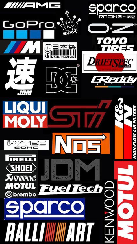 Sticker On Car Ideas, Car Sponsor Stickers, Jdm Art Wallpaper, Wallpaper Jdm Car, Jdm Logo Wallpaper, Motul Logo, Cars Jdm Wallpaper, Jdm Wallpaper Iphone, Jdm Cars Wallpapers