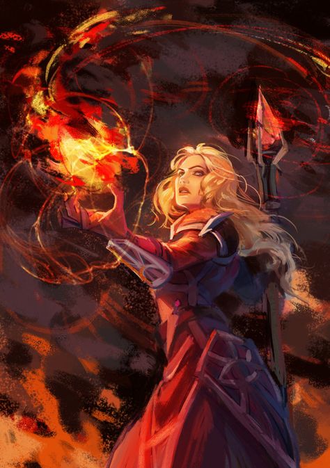 Fire Magic Art, Fire Being Fantasy Art, Elf Fire Mage, Mage And Demon Queen, Fire Goddess Anime, Fire Princess Fantasy Art, Fire Queen, Ange Demon, Fantasy Portraits