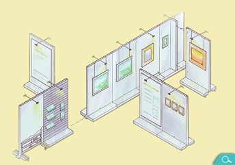 Panelock - System 100 "Individual free standing moveable display screens perfect for use in smaller venues and multi-purpose spaces -delivered fully assembled -retractable undercarriage incorporating -castor wheels for easy relocation -interlocking to form continuous display walls -security, lighting and picture hanging systems may be incorporated" Walls On Wheels, Folder Inspiration, Art Display Wall, Movable Walls, Furniture Design Sketches, Wall Light Shades, Museum Displays, Art And Craft Videos, Exhibition Display