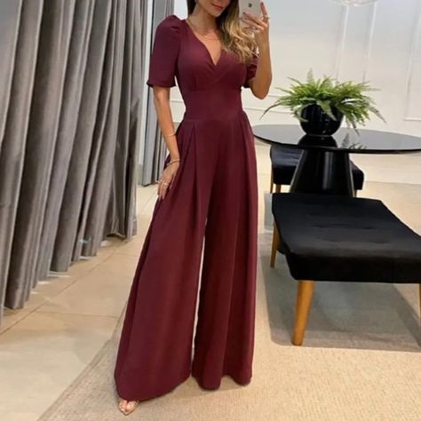 Jump Suites Elegant, Jump Suites, Jumpsuits For Women Classy, Prom Romper, Designer Overalls, Wide Leg Leggings, Oversized Jumpsuit, Sophisticated Casual, High Waist Wide Leg Pants