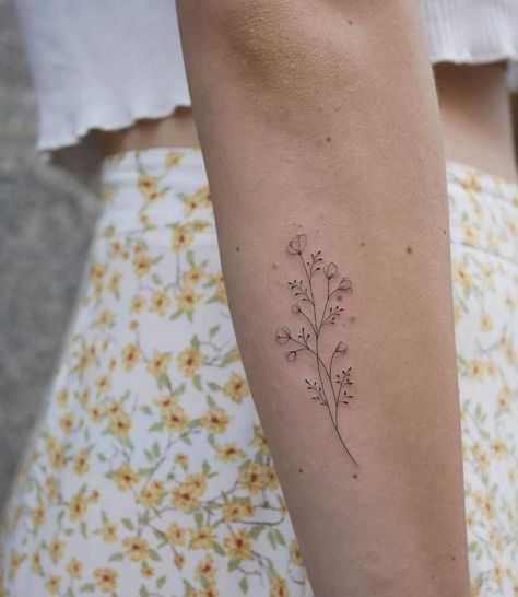 Wild Flower Tattoo Meaning, Simple Floral Tattoo, Wildflower Tattoos, 2024 Tattoo, Fake Quotes, Tiny Tats, Minimal Tattoos, To The Unknown, Flower Language