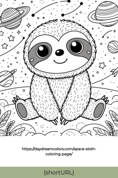 https://daydreamcolors.com/space-sloth-coloring-page/ Sloth Coloring Pages, Sloth Craft Template Free Printable, Sloth Coloring Pages Free Printable, Cute Sloth Coloring Pages, Sea Otter Coloring Page, Pug Colouring Pages, Panda Bear Coloring Pages Free Printable, Glue Art, Unique Coloring Pages