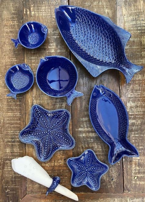 Cooking Aesthetics, Ceramic Fish Plate, Kitchen Ceramics, Clay Fish, Beach Table, Fish Plate, Clay Crafts Air Dry, Ceramic Fish, Diy Pottery