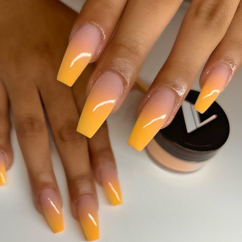 No Children on Instagram: “Love the newest collection from @valentinobeautypure •Ocean Drive Collection #166 •Prettiest Pink •Crystal Clear •Non Wipe Top Coat…” Yellow Ombre Nails, White Short Nails, No Children, Ombré Nails, Yellow Ombre, Cream Nails, Ocean Drive, Summer Nails Colors, Short Nail Designs