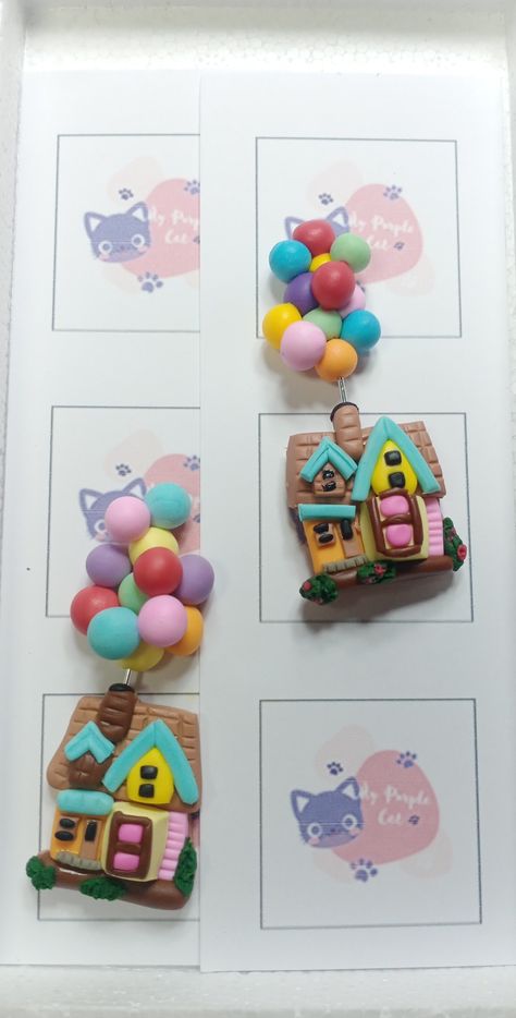 Disney Up House, Ref Magnet, Clay Arts, Disney Up, Purple Cat, Up House, Dry Clay, Air Dry Clay, Clay Art