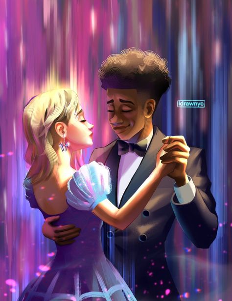 Ghostflower Fanart, Dancing Fanart, Spiderman Cast, Jessy Nelson, Spiderman And Spider Gwen, Dc Comics Series, Miles Spiderman, Tv Show Couples, Miles Morales Spiderman