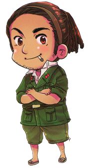 Cuba, hetalia Green Uniform, Shirts And Shorts, Hetalia Characters, Dark Skin Men, Uniform Shirt, East Europe, A Ponytail, Minor Character, Chibi Characters