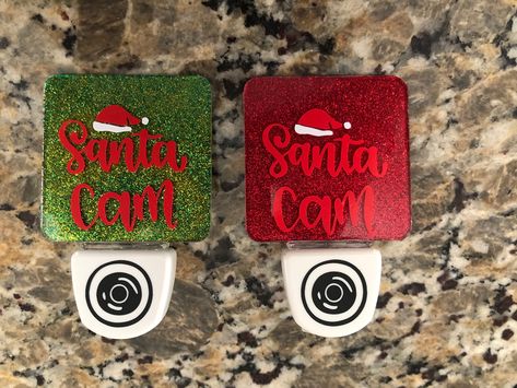 Santa Cam Night Light, Mod Podge Glitter, Elf Cam, Deep Freezer, Santa Cam, Epoxy Crafts, Santa Elf, Cricut Christmas, Light Ideas