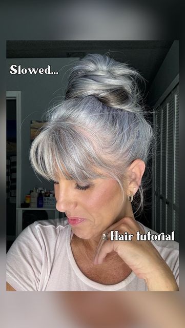 Grey Hair Updos, Messy Bun Tutorial, Messy Buns, Bun Hairstyles For Long Hair, Merry Christmas Everyone, Short Hair Updo, Hairdo For Long Hair, Hair Updo, Jesus Is