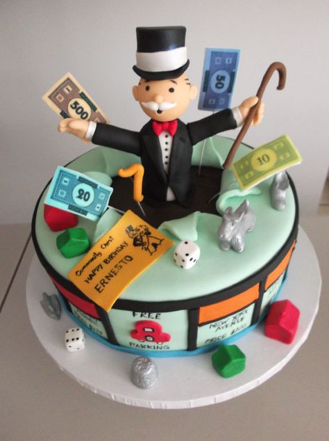 monopoly cake — Children's Birthday Cakes Monopoly Cake, Character Cakes, Childrens Birthday Cakes, Crazy Cakes, Specialty Cakes, Special Cake, Novelty Cakes, Occasion Cakes, Birthday Cake Decorating