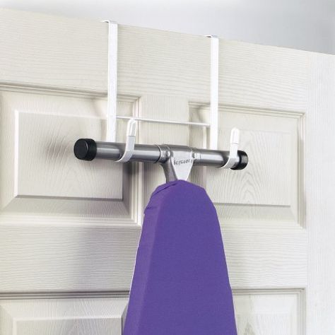 Spectrum 66500 Over The Door Ironing Board Holder, White by Spectrum Diversified, http://www.amazon.co.uk/dp/B00013KAHE/ref=cm_sw_r_pi_dp_qi3ftb1MEY0VJ Over The Door Ironing Board, Door Ironing Board, Ironing Board Hanger, Wall Ironing Board, Ironing Board Holder, Wall Mounted Ironing Board, Laundry Equipment, Ironing Boards, Door Hooks