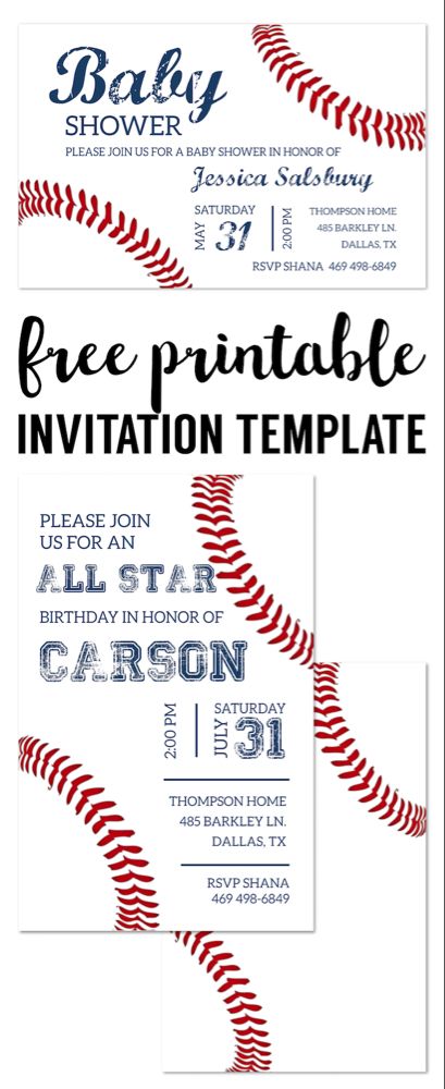 Baseball Party Invitations Free Printable. Baseball invitation template for a DIY baseball birthday party, baby shower, or baseball team party. Baseball Ticket Invitation, Baseball Party Invitations, Baseball Birthday Party Invitations, Baseball Baby Shower Invitations, Printable Baseball, Baseball Birthday Invitations, Baseball Invitations, Baseball Theme Birthday, Baseball Birthday Party