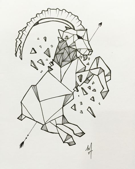 Geometric | Line | Mountain Goat  • Personalize tattoo design •   Follow / subscribe below : Instagram - @my_doodley Facebook - /mydoodley YouTube - my doodley Geometric Goat Tattoo, Goat Tattoo, Tier Tattoo, Capricorn Tattoo, Zodiac Sign Tattoos, Original Tattoos, Geometric Drawing, 1 Tattoo, Dark Tattoo