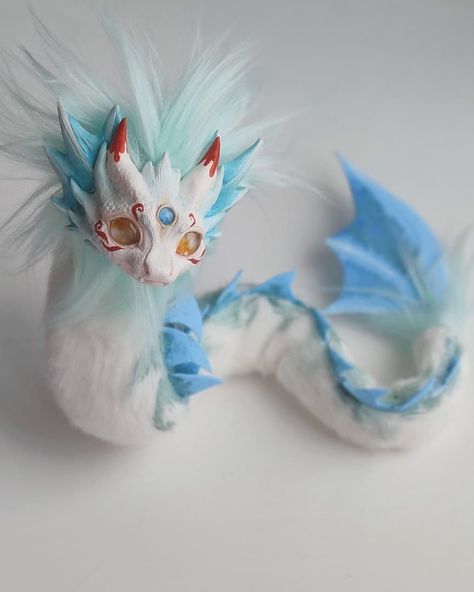 Art Doll Animals, Art Doll Creatures, Fairycore Plushies, Dragon Art Doll, Fake Fur Crafts, World Serpent, Nordic Mythology, Fantasy Art Dolls, Cute Fantasy Creatures